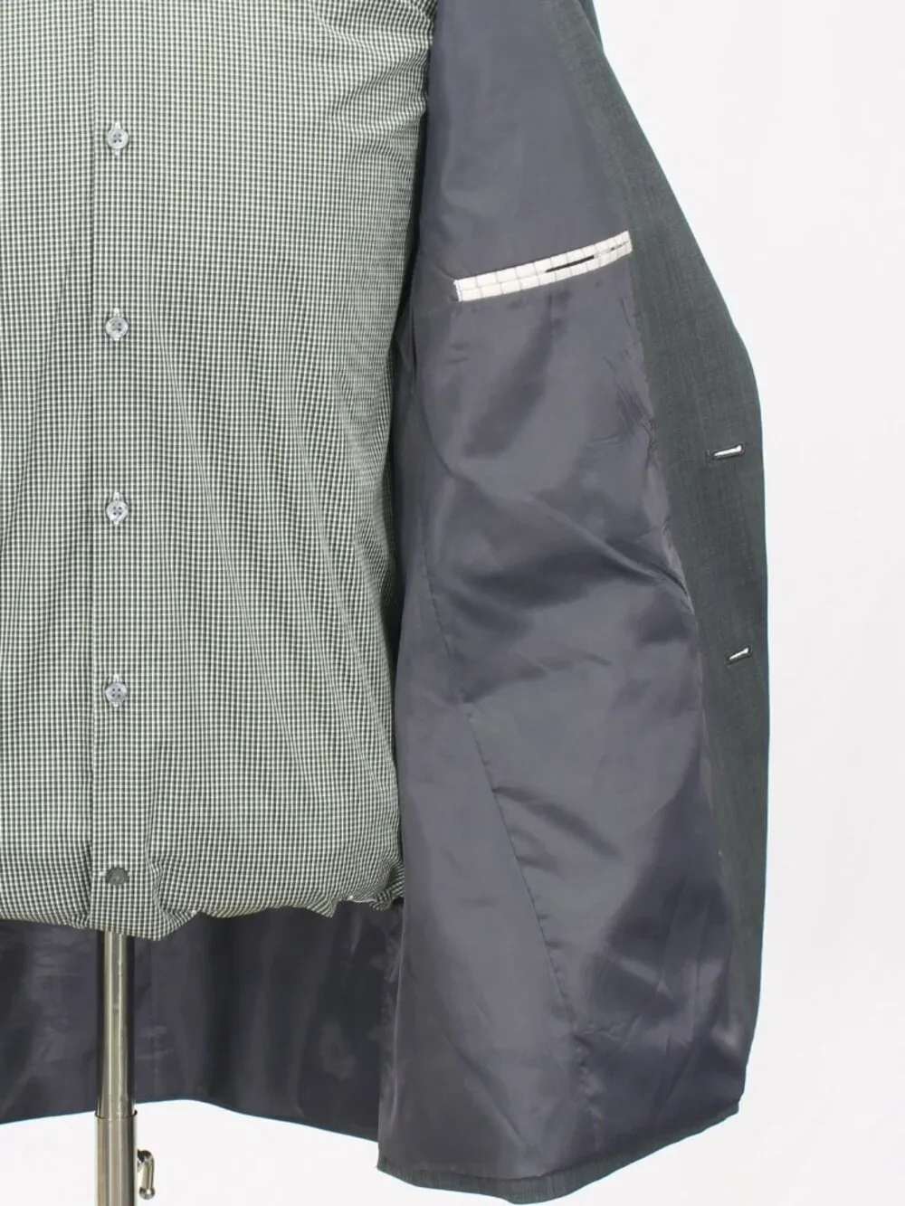 Haggar 44L 36x31 Gray Full Suit 2-Button Solid R964